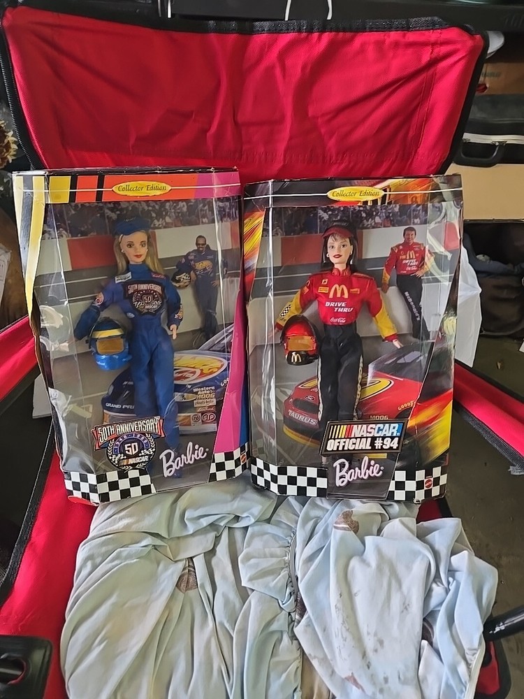 Vintage Mattel Barbie Nascar Collectors Edition Lot.  1998,1999 - NIB Great Gift