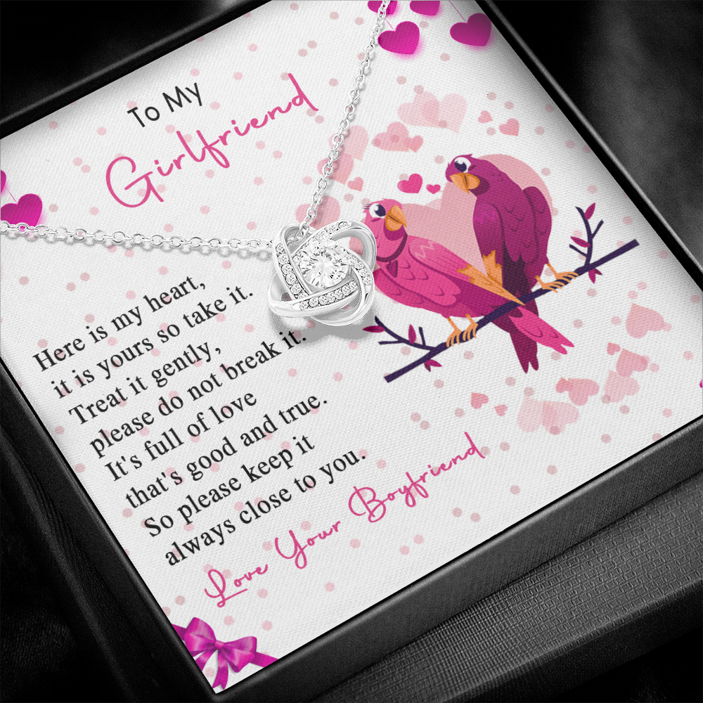 Loving Couple Birds Necklace To My Girlfriend, Gift for Her From Boyfriend