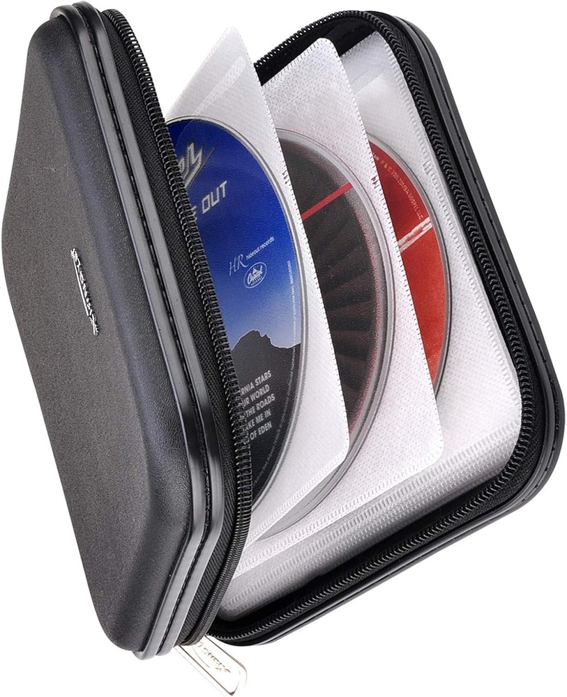 32-Slot Heavy-Duty Black CD DVD Wallet Case Holder  