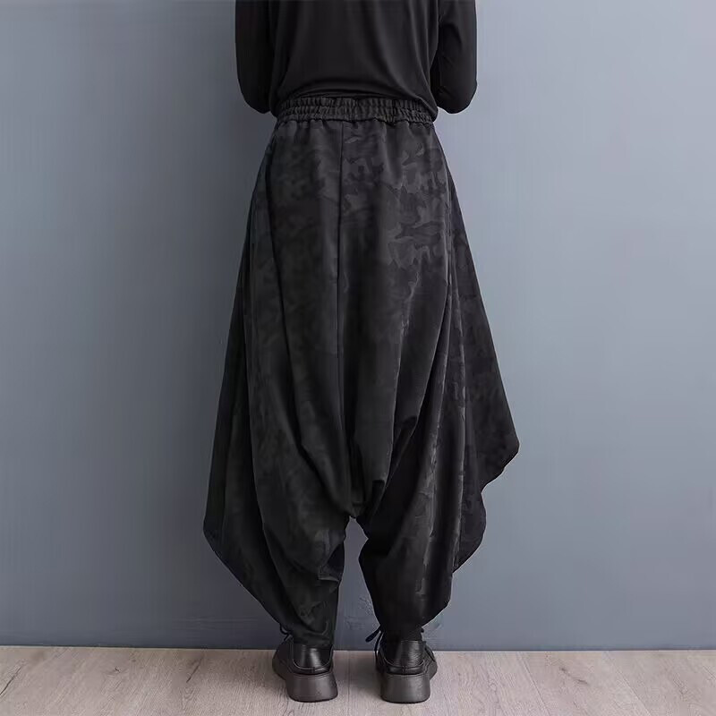 Japanese Gothic Womens Punk Dress Pants Baggy Wide Leg Casual Loose Trousers