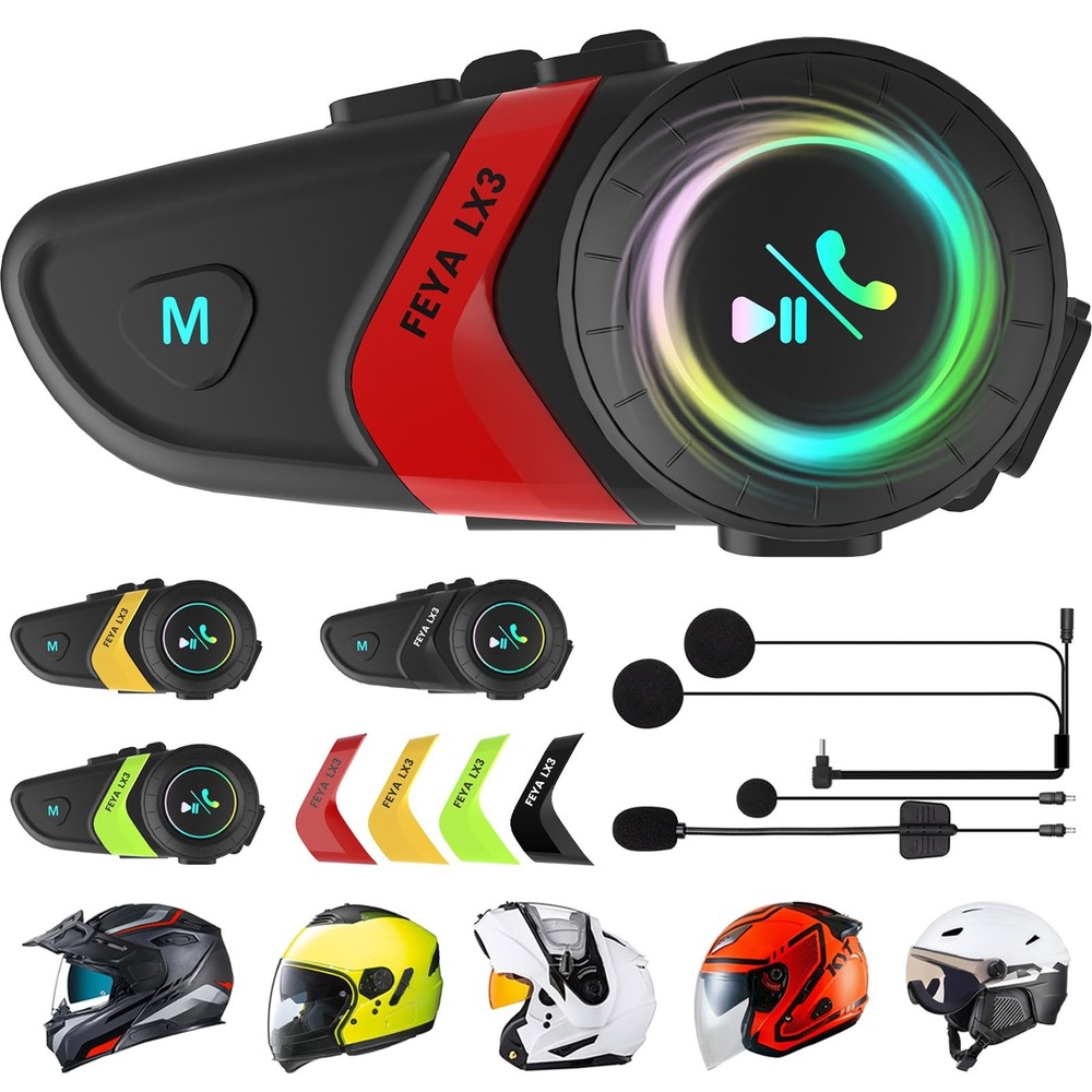 Best FEYA Motorcycle Helmet Speakers Super Long Battery Life Headset with Hi-Fi