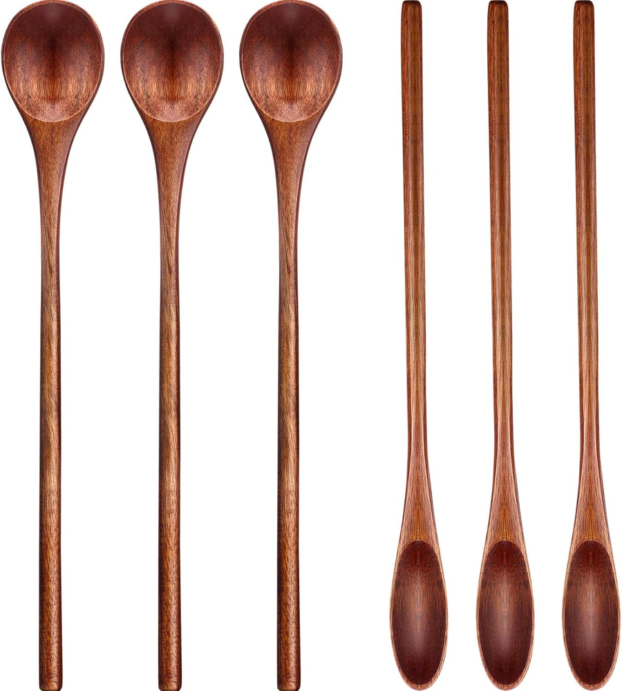 Wooden Coffee Spoons Long Handle Small Wooden Stir Spoon Korean Rice Spoons Wood