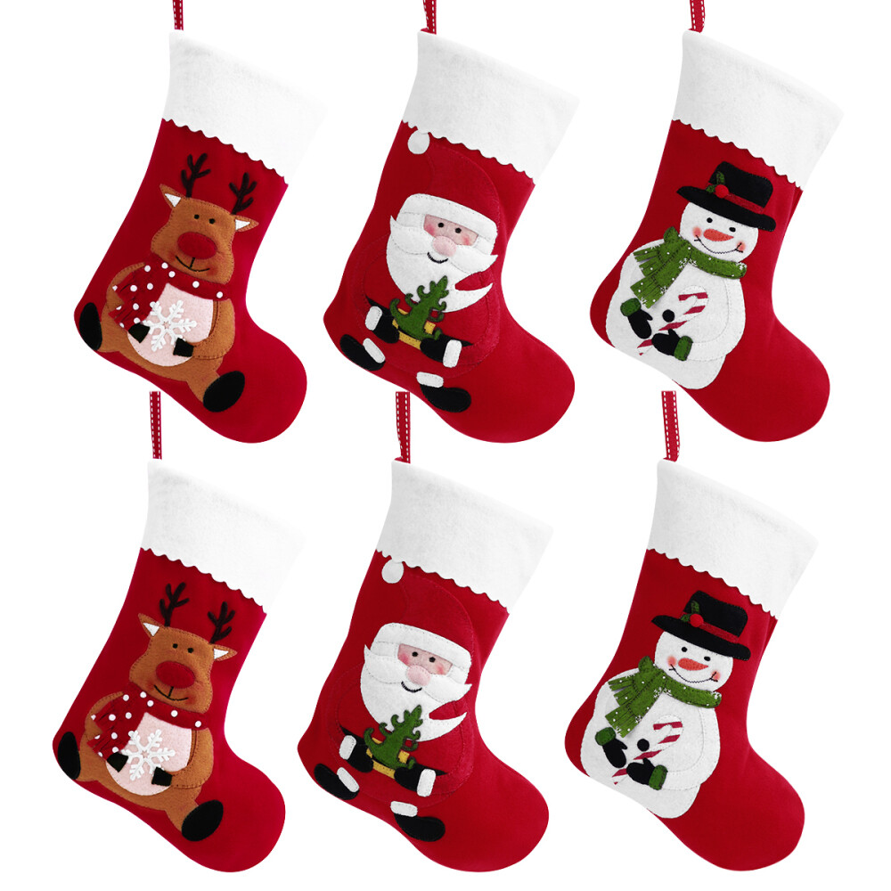 6PCS Christmas Stockings Kids Stockings Christmas Tree Stocking