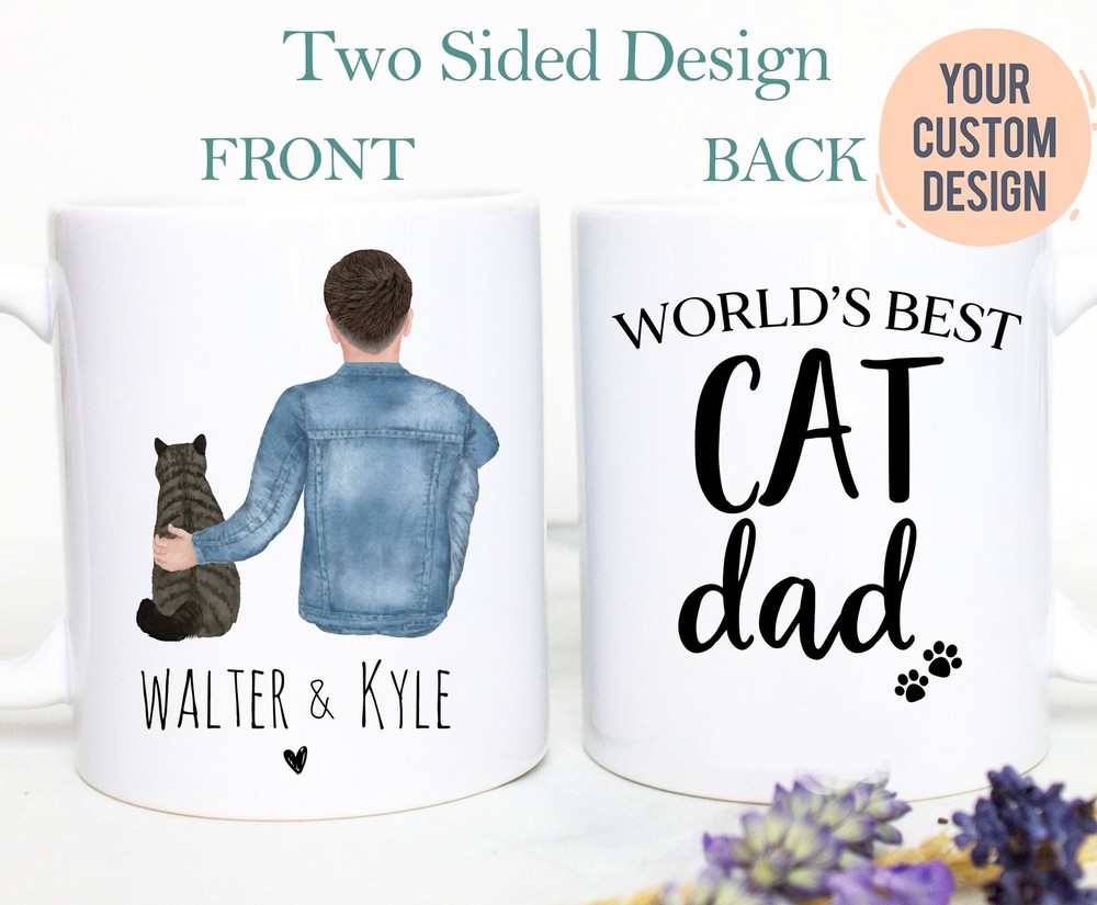 Personalized Cat Mug Custom Cat Dad Cat Lovers Cat Coffee Cup Custom Cat Gift