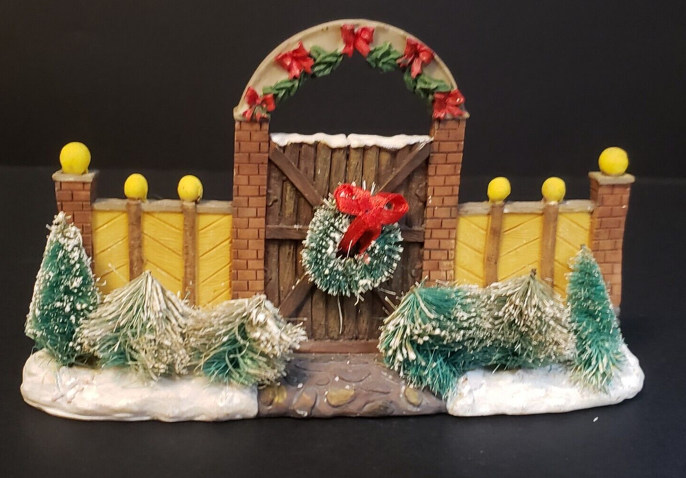 Holiday Time Santa's Workbench Christmas Village Entry Arch Fence  