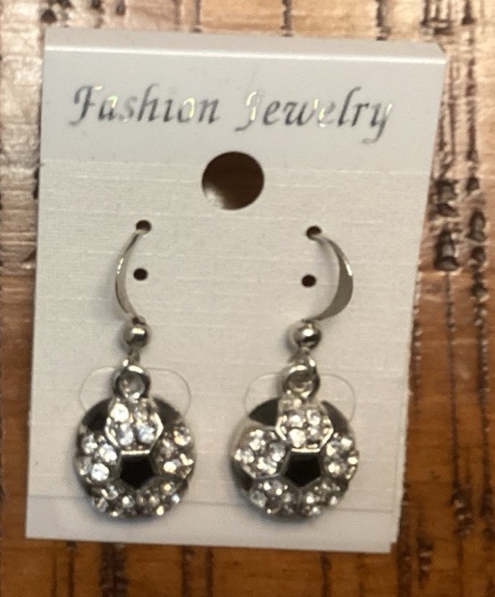 Sparkling Crystal Soccer Stud Earrings for Women