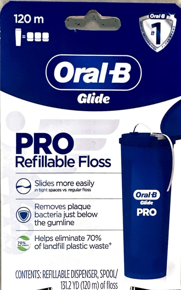 Oral-B Glide PRO 120m Refillable Dental Floss Dispenser with Dispenser
