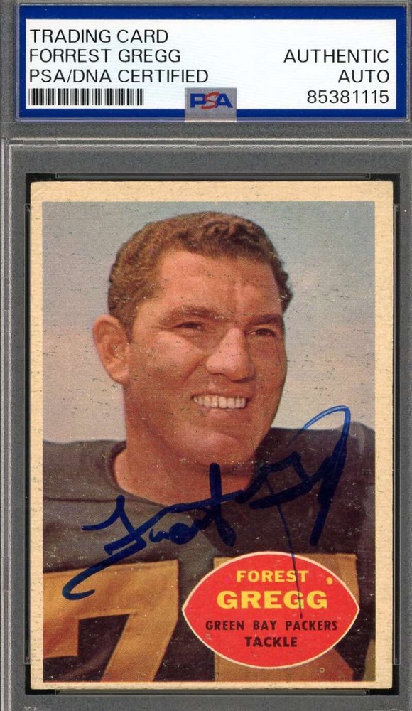 Forrest Gregg 1960 Topps Rookie Card PSA DNA Certified Autograph