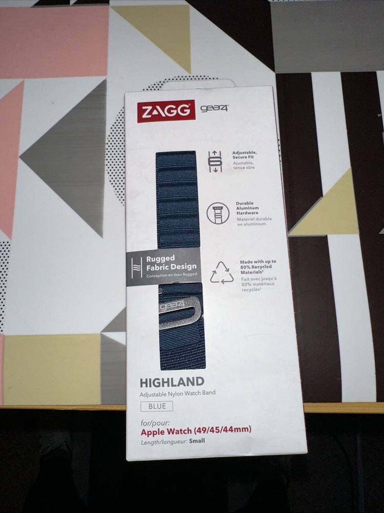 ZAGG Highland Adjustable Nylon Watch Band Blue 44/45/42 mm