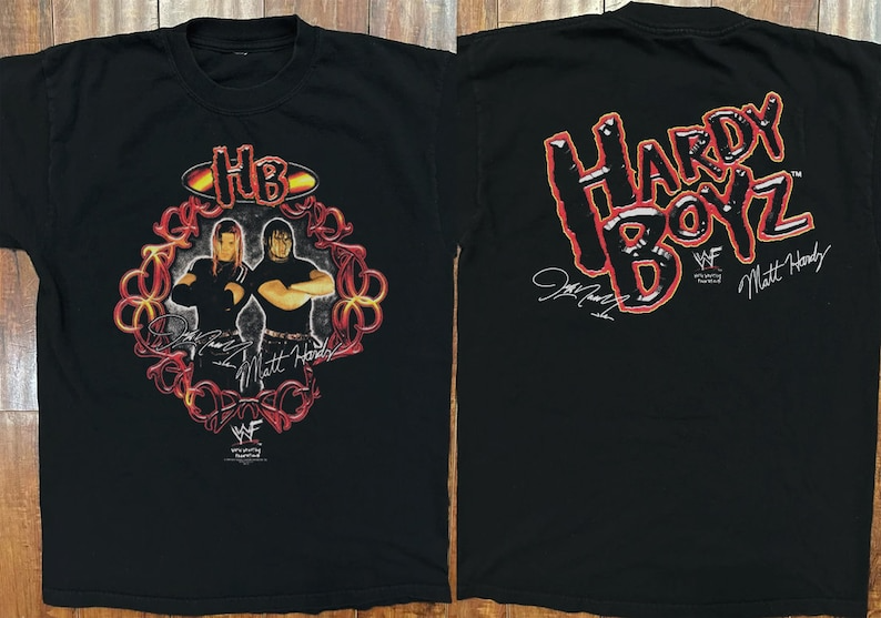 The Hardy Boyz Jeff Hardy Matt Hardy 1999 Tour Concert Unisex Black T-Shirt