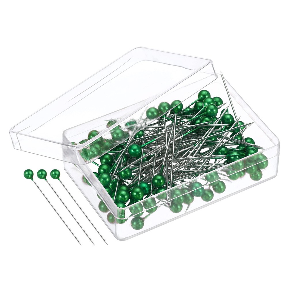 200 Pcs Green Pearlized Ball Head Quilting Pins for Sewing