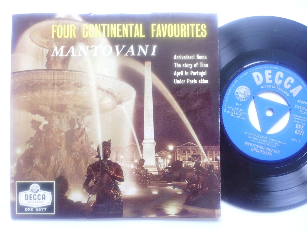 Mantovani Four Continental Favourites EP Decca DFE6577 EX/VG 1959 picture sleeve
