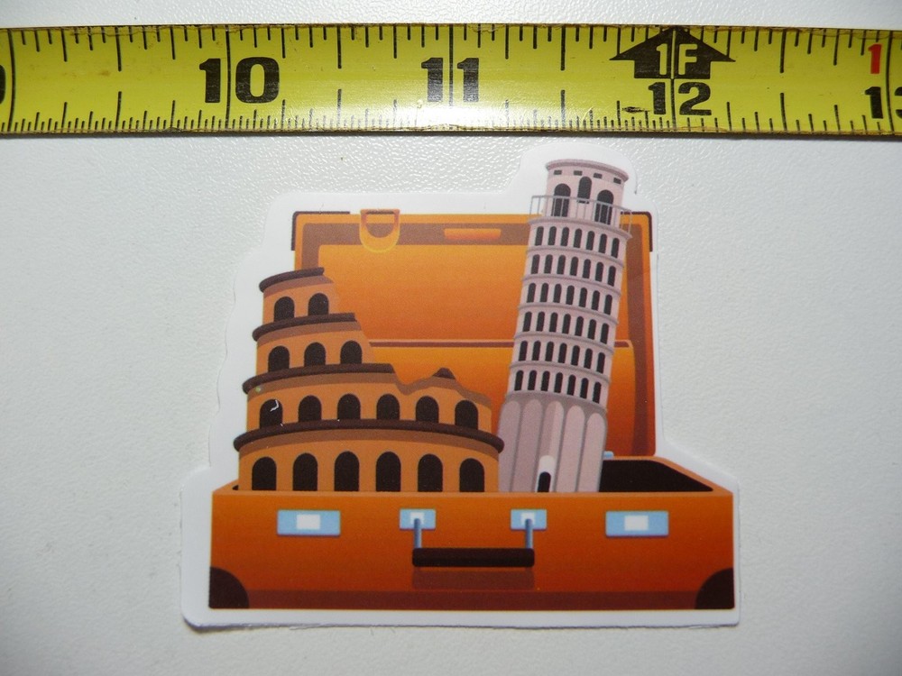 Italy Tower of Pisa Suitcase Sticker Decal for Travel Memories