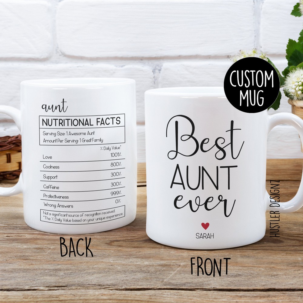 Aunt Nutritional Facts Mug  Best Aunt Ever Mug Aunt Mug Custom Aunt Mug Funny