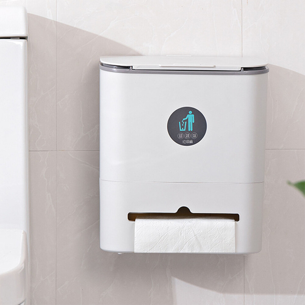 Hanging Trash Bin with Lid for Convenient Waste Disposal