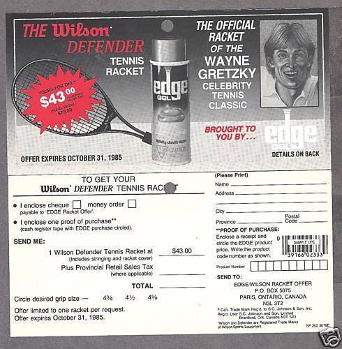 1985 Wayne Gretzky Wilson Tennis Racquet Discount Coupon-image