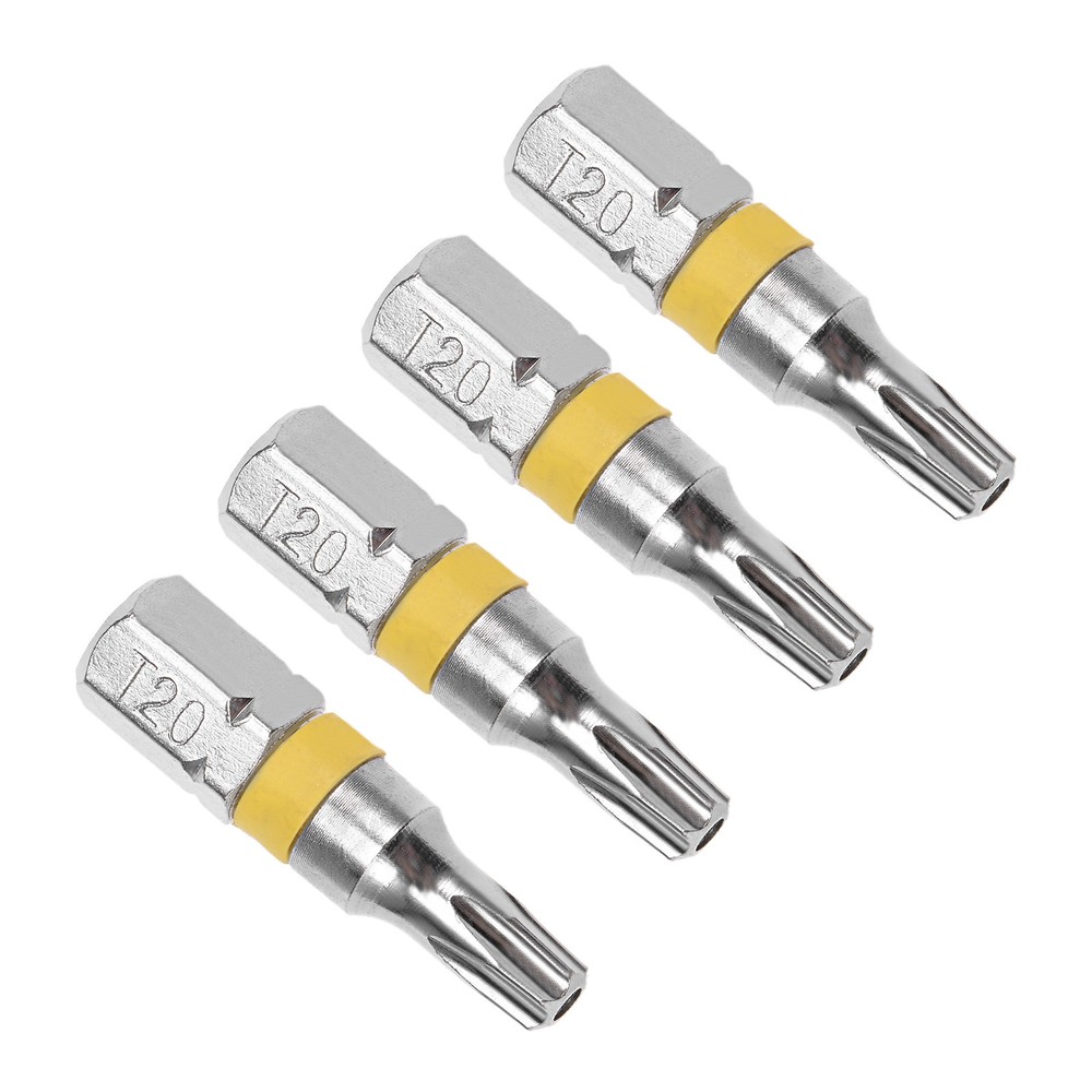 4pcs T20 Security Torx Screwdriver Bits with 1/4 Inch Hex Shank