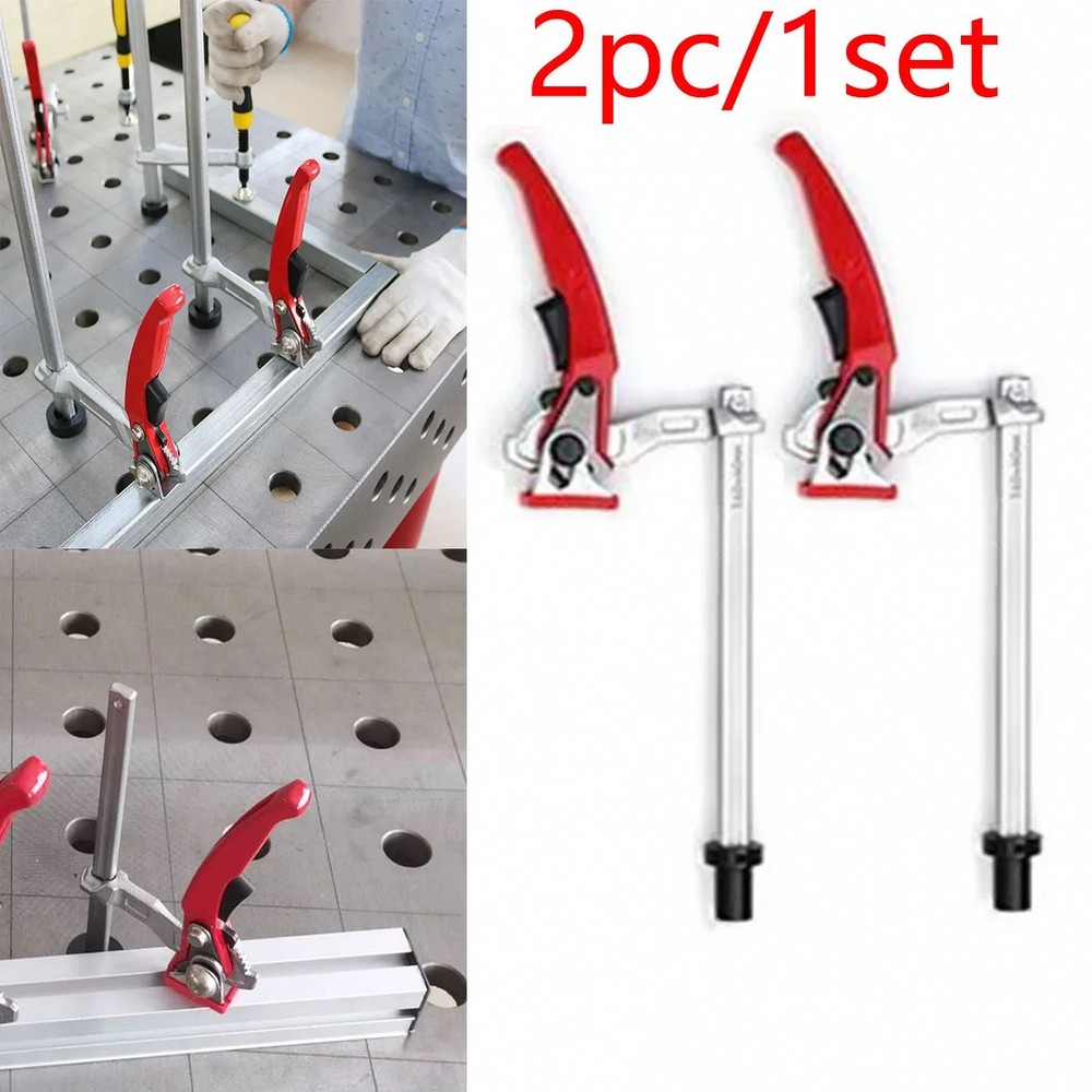2-Piece Quick-Adjust Welding Fixture Vertical Workbench Surface Hold-Down Clamp
