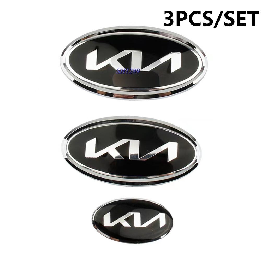 3pcs KN Front Hood Emblem Rear Trunk Steering New Badge For K5  FORTE OPTIMA