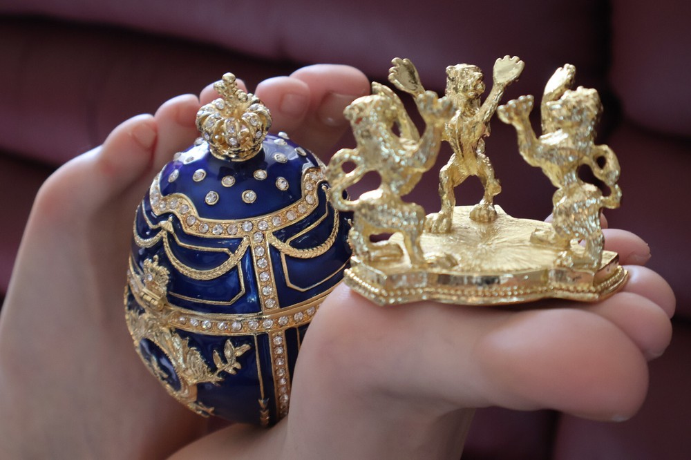 Fathers Day Retirement gift for Men Faberge egg style Faberge Imperial GOLD  Egg-image