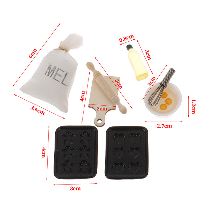 8pcs 1:12 Mini Kitchen Baking Tools for Dollhouse Accessories