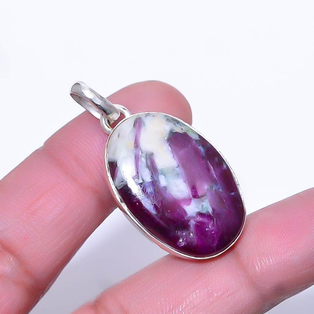 Ruby - Burma (Simulated) Gemstone 925 Sterling Silver Pendant 1.48