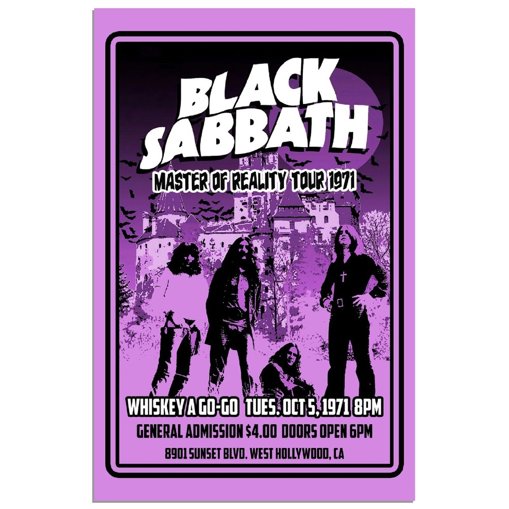 Black Sabbath Masters Of Reality 1971 Tour Poster Art Print