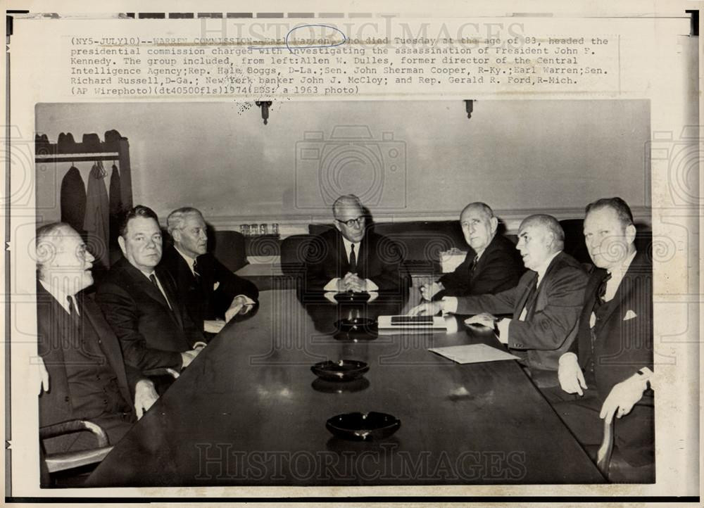 1974 Press Photo Earl Warren Chaired Warren Commission - dfpb99321