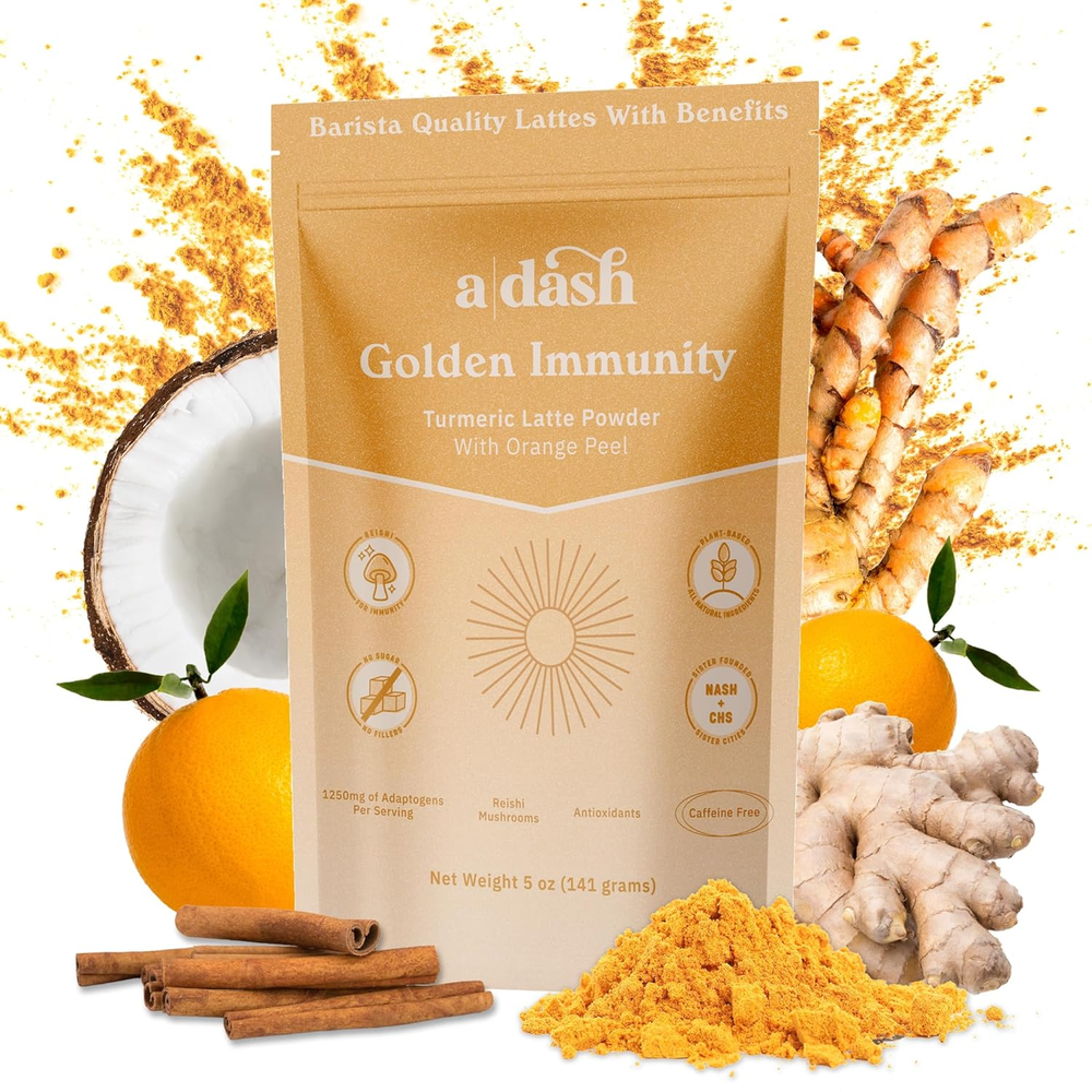 Organic Golden Milk Latte with Turmeric, Reishi & Monk Fruit for Immunity Boost