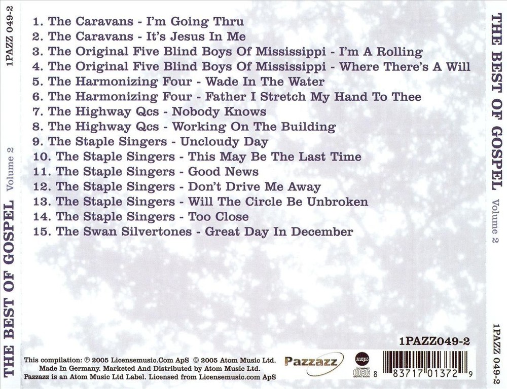 VARIOUS ARTISTS BEST OF GOSPEL, VOL. 2 [PAZZAZZ] NEW CD
