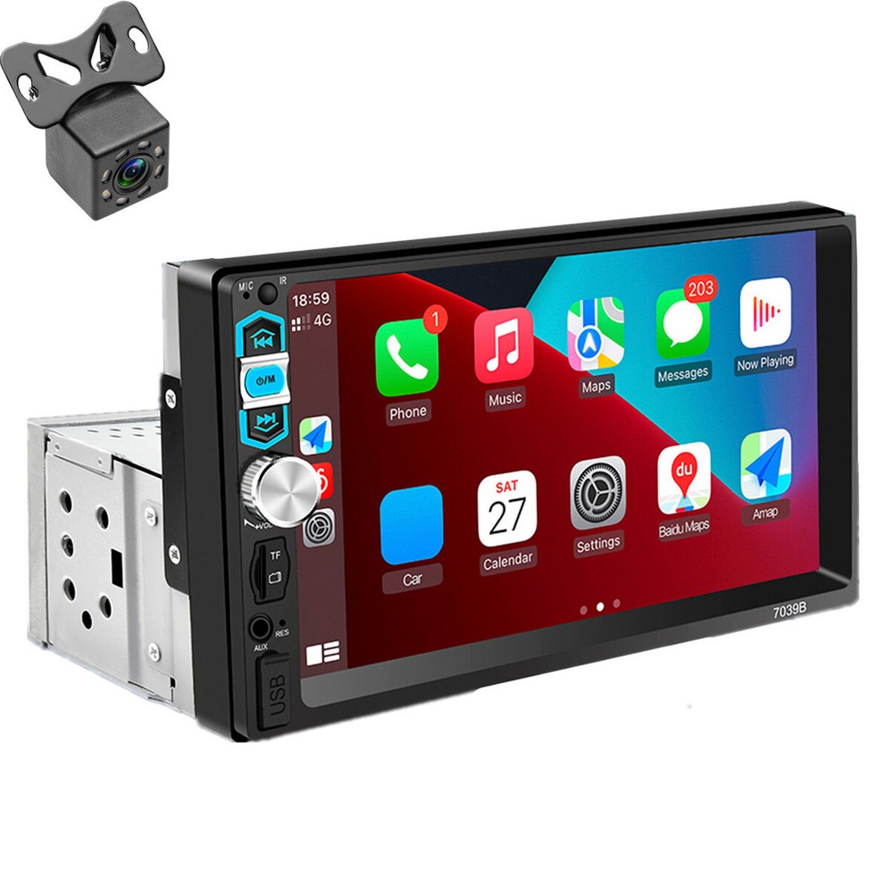 Single Din Bluetooth Car Stereo with Touchscreen Carplay Mirror Link