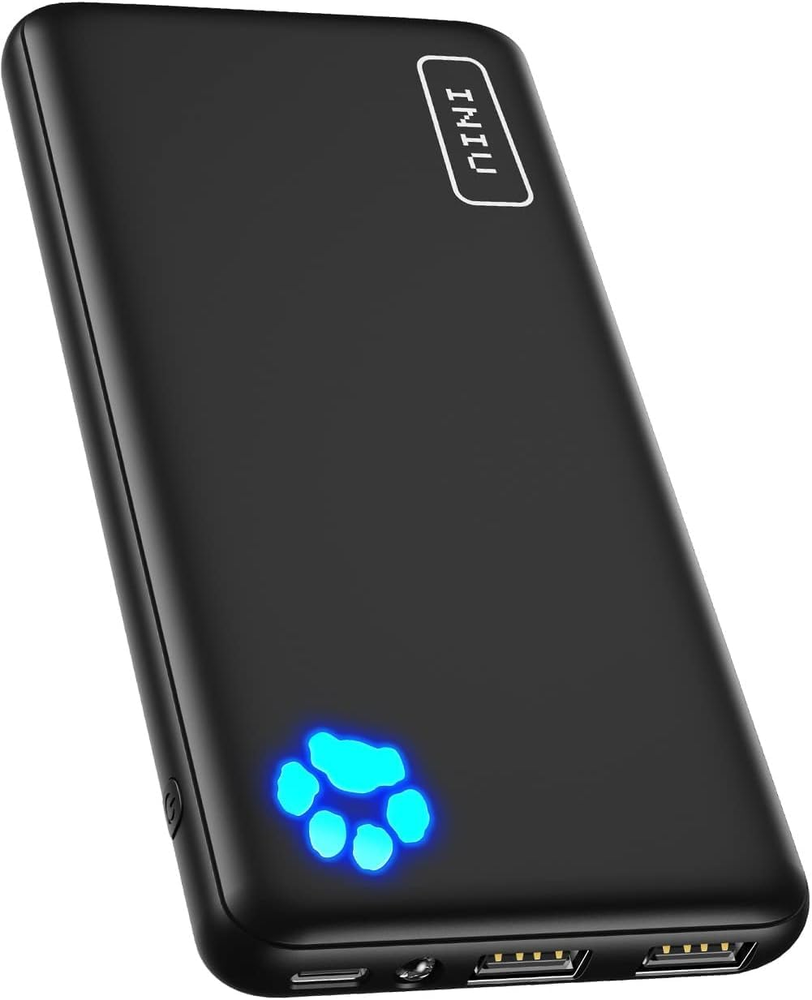 Slim 10000Mah Portable Charger with USB C Fast Charging 5V/3A Power Bank