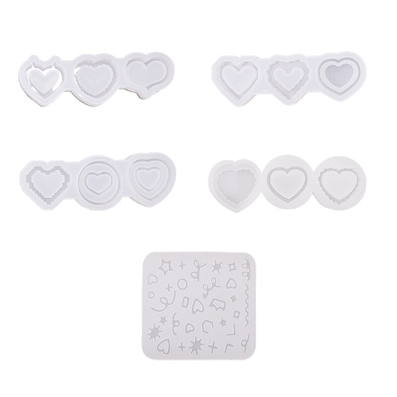 Casting Resin Mould Love Heart Keychain Pendant Resin Silicone Mould