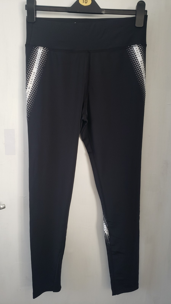 Women's Black Sports Leggings Full Length Size M 12/14 Workout
