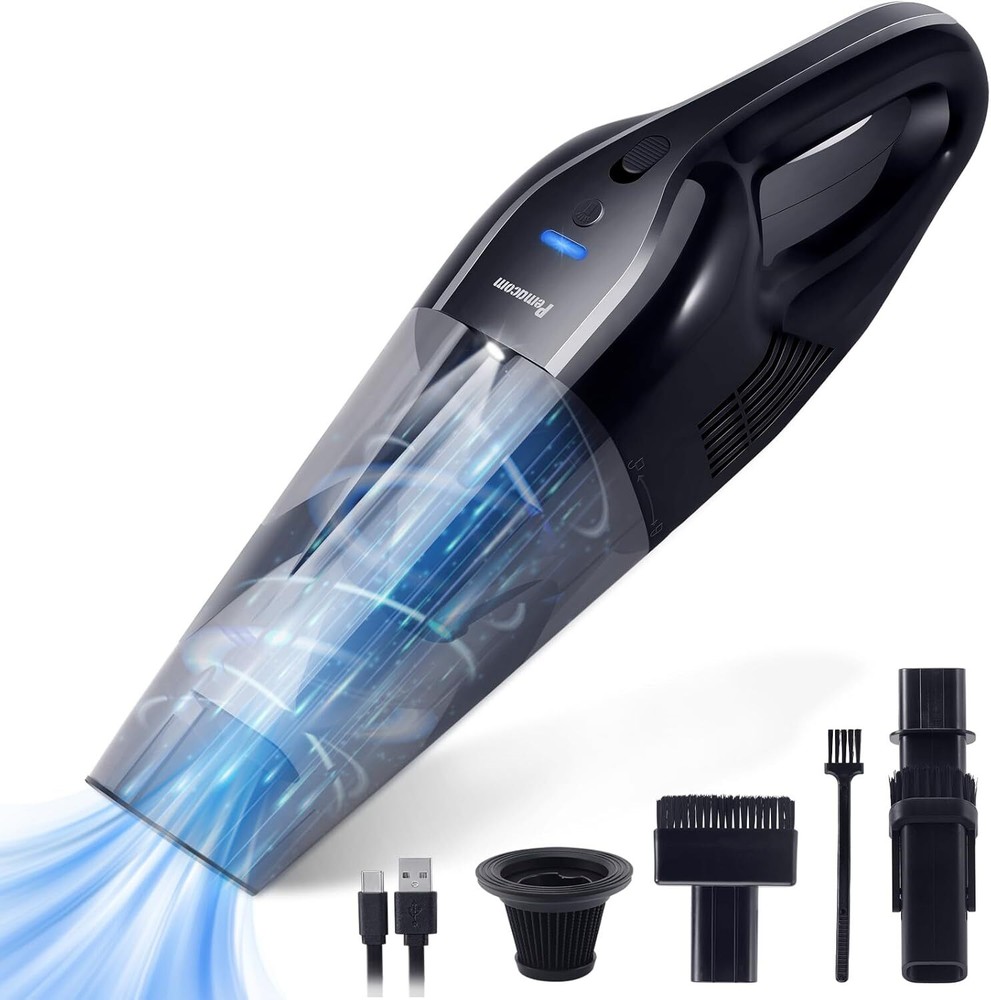 Portable Handheld Vacuum Cordless – 10,000Pa Suction Power, Lightweight Black