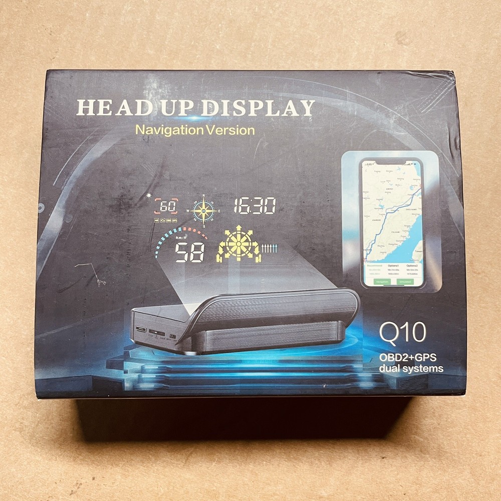 Q10 Windshield OBD2 GPS HUD Speedometer Scanner With Navigation Fuel Consumption