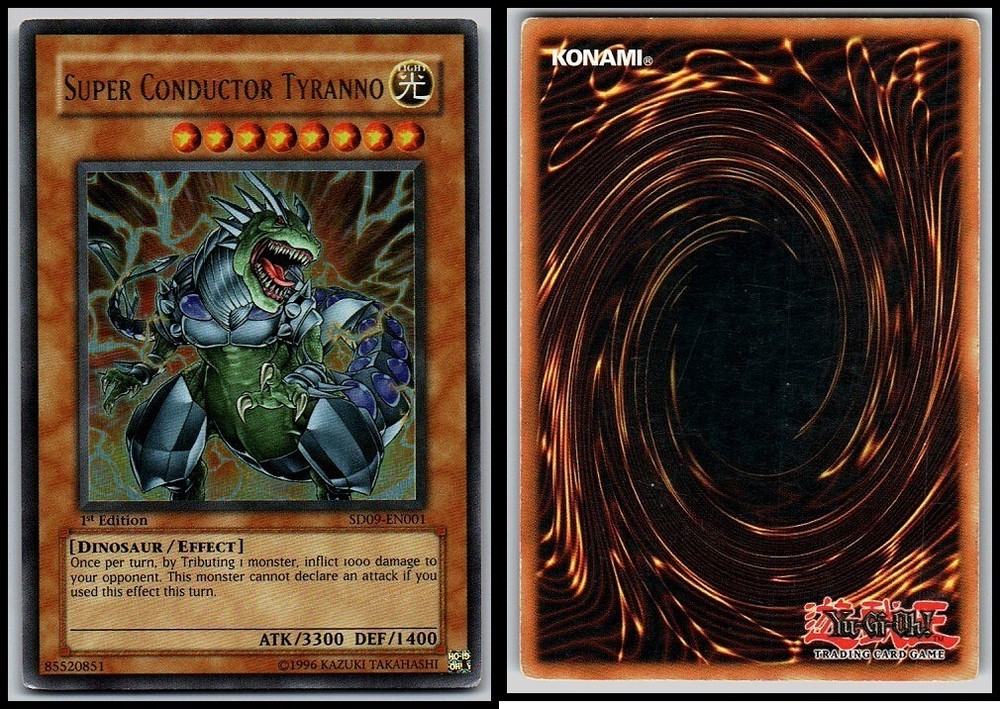 SUPER CONDUCTOR TYANNO FOIL SD09-EN001 1st Edition YuGiOh Trading Card