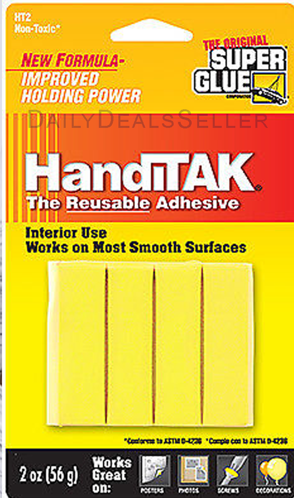 2X Emergency Survival Handi-Tak Re-Usable Adhesive Earthquake Putty Hold Poster