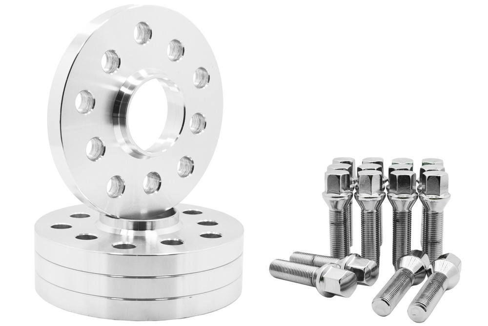 BMW 17mm Hub Centric Wheel Spacers Kit with 72.56mm Bore & 12x1.5 Chrome Bolts-image