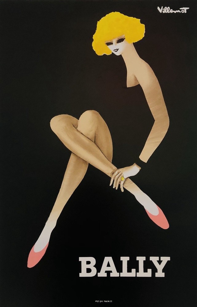 Bernard Villemot, c.a. 1980 - BALLY BLONDE - Original Vintage Poster on Linen
