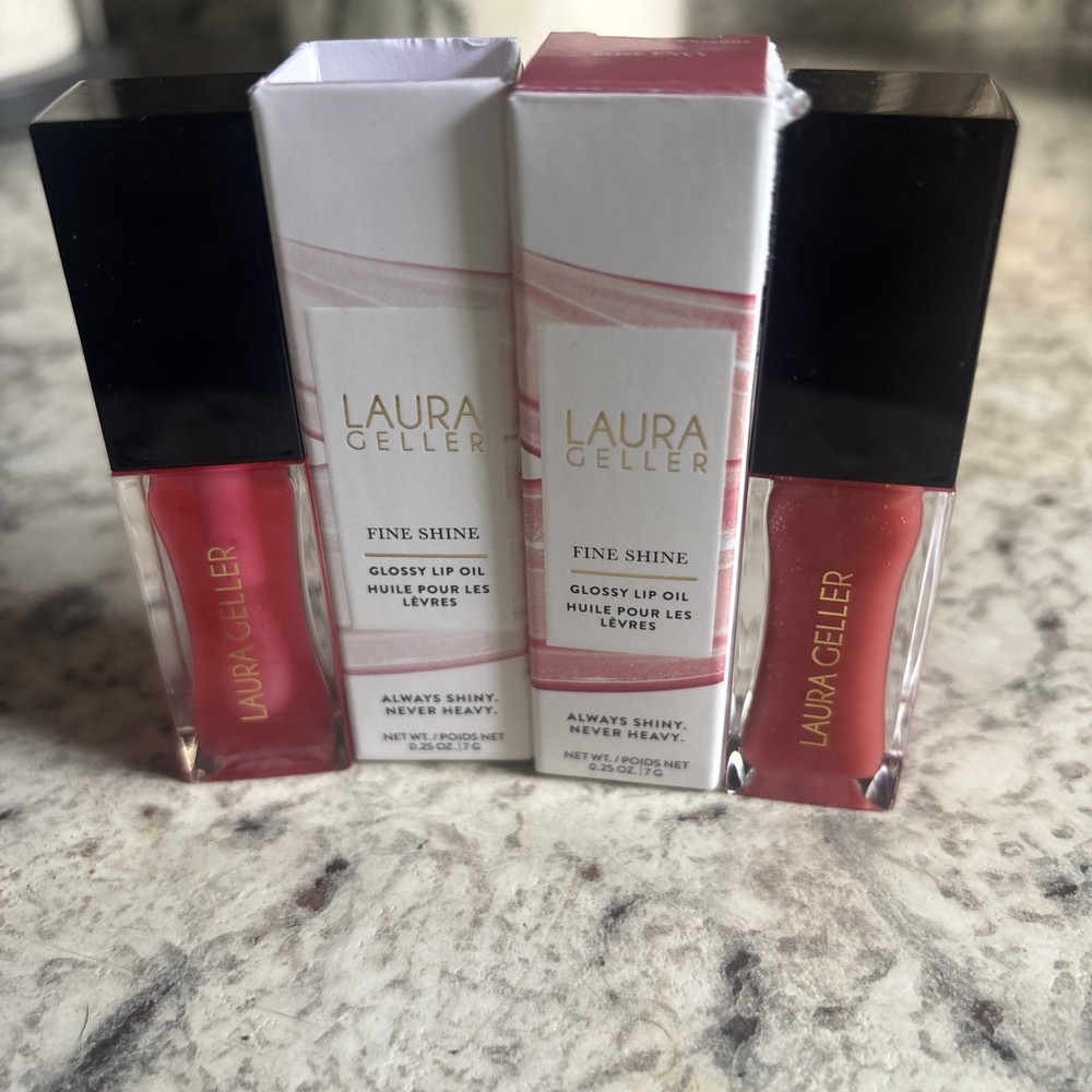 Lot of 2 Laura Geller Fine Shine Glossy Lip Oil 0.17 oz Each