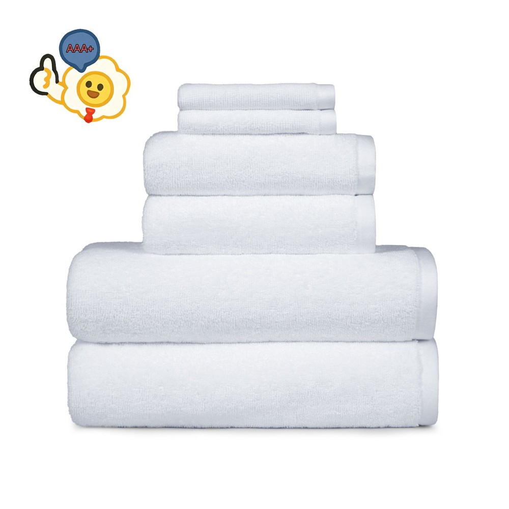 PowerLoft AIRRICH Cotton 6-Piece Towel Set in Arctic White