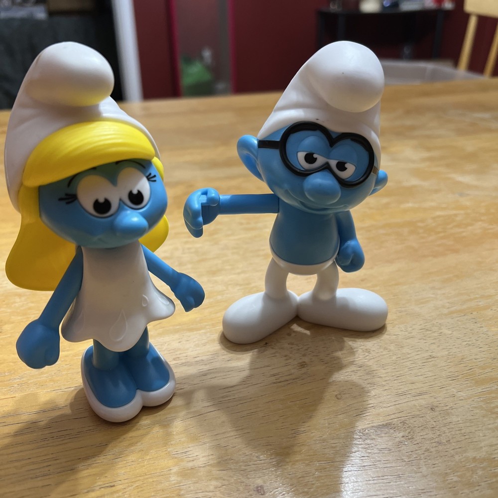 Smurfs The Lost Village Brainy & Smurfette 5.5-inch Figures Burger King