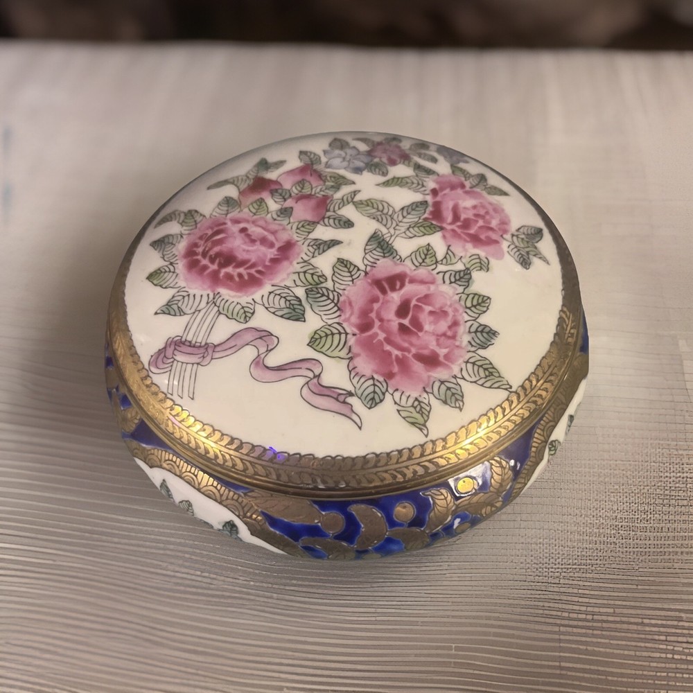 Hand Painted Pink Peonies Porcelain Decorative Chinese Sauce Bowl