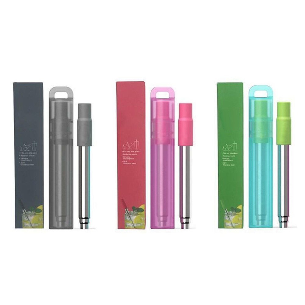 Portable Reusable Collapsible Straw Foldable Retractable Straws Stainless Steel