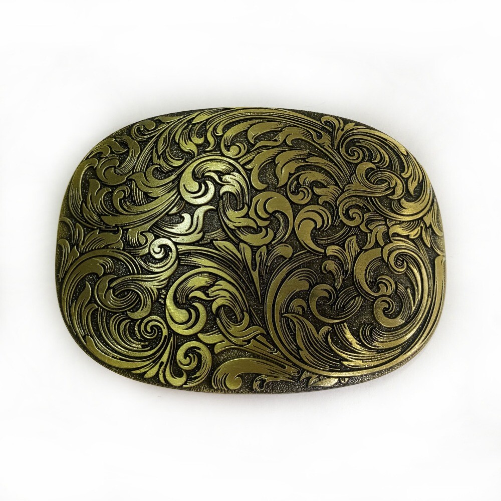 Western Cowboy Belt Buckle for Men & Women USA Retro Floral Rodeo Casual Wear