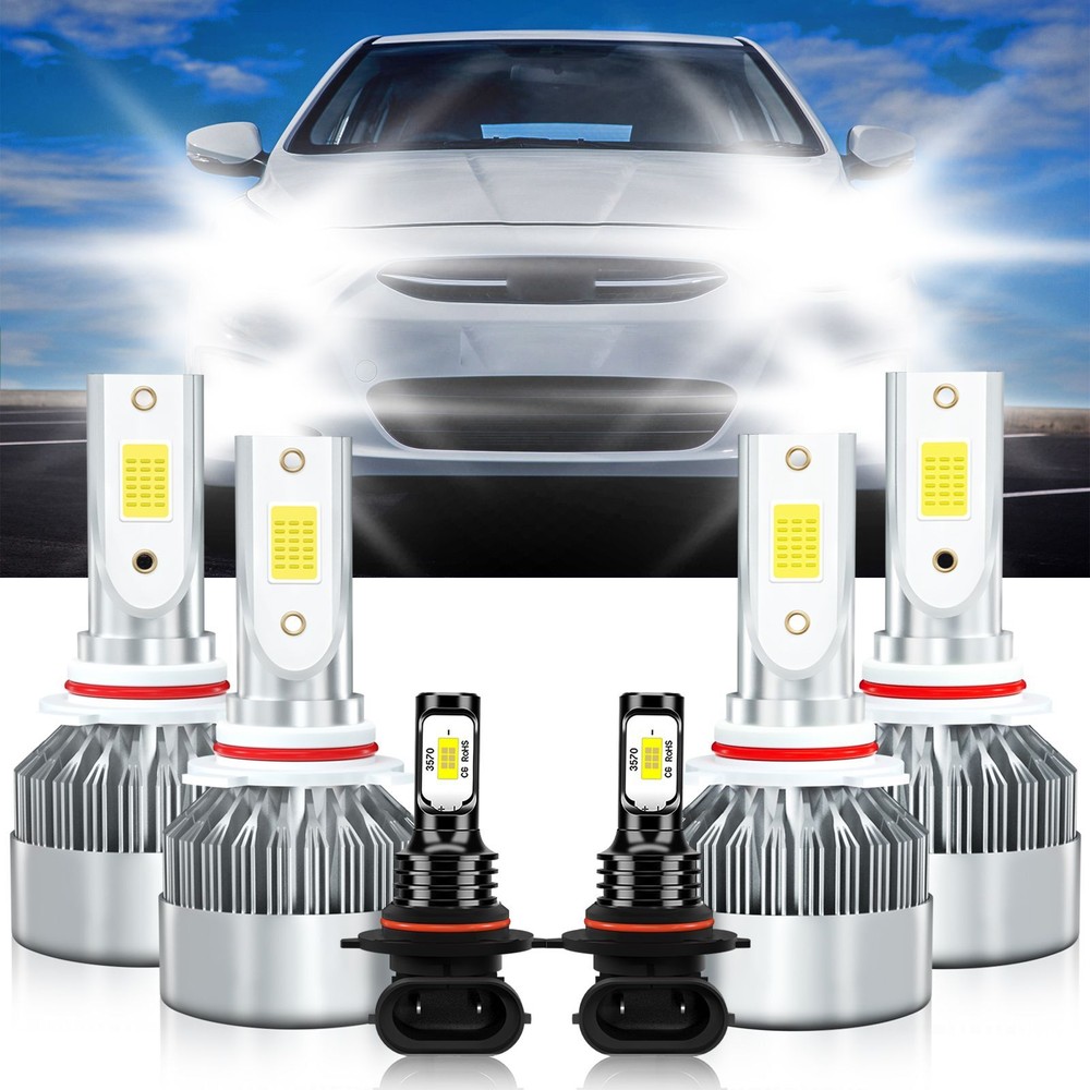 Hyundai Accent 2018-2022 LED Headlight Kit - 6x High Low Beam and Fog Light Bulbs for Enhanced Visibility