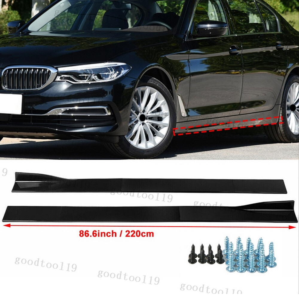 For BMW G20 G30 F30 F31 E90 E91 Side Skirt Rocker Panel Lip Splitter Gloss Black