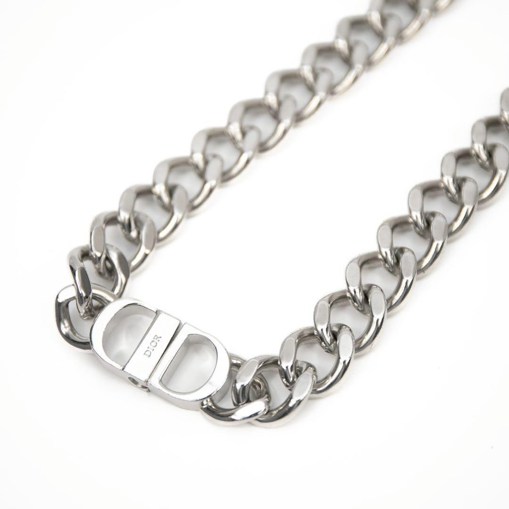 Christian Dior Necklace Cd Icon Chain Link Silver