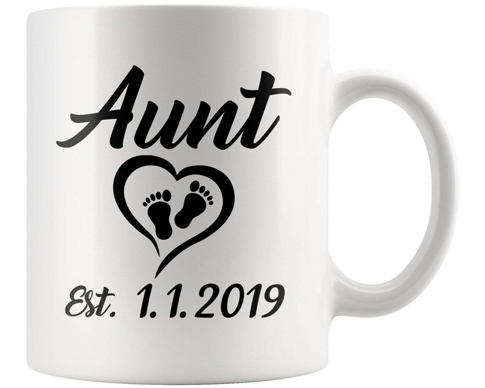 Personalized Aunt Est Date Coffee Mug Aunt Established Mug Aunt Announcement Mug